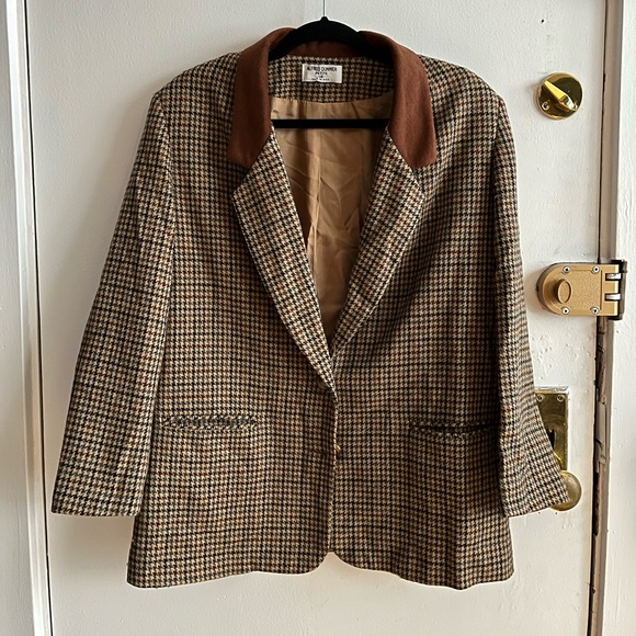 Brown herringbone dark academia blazer - Picture 1 of 3
